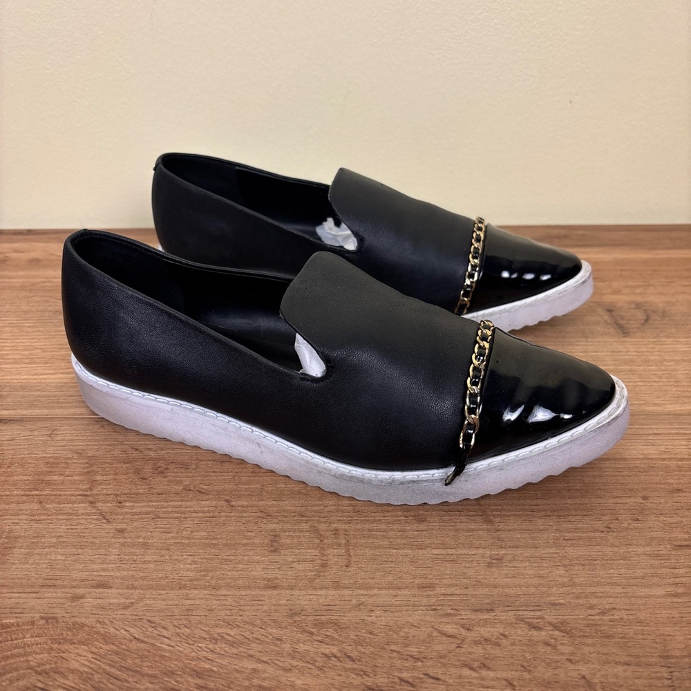 KARL LAGERFELD Caralee Cap Toe Slip-On Sneaker In Black/White Women Size 7.5